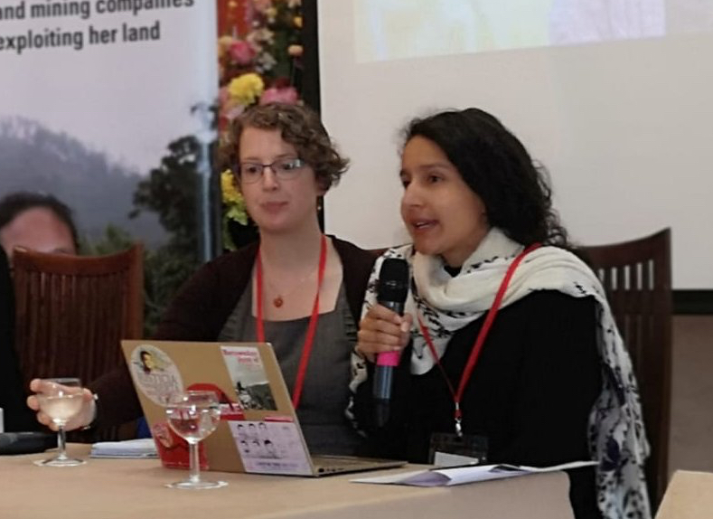 Interpreting for Berta Zuniga Cáceres in Stormant, February 2020